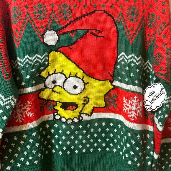 Lisa Simpson Ugly Xmas Sweater/ Adult / Unisex / NWT - Picture 4 of 7